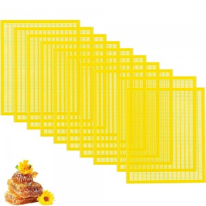 10 Pcs 10 Frame Plastic Queen Excluder Queen Bee Excluder for Bee Hive Beekeeping, Separating Queen Bees from Honey, Beekeepers Looking to Harvest Honey (Yellow,10 Frame)