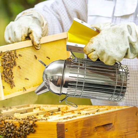 Bigger Capacity Stainless Steel Honey Bee Beekeeping Bee Smoker with Bellow