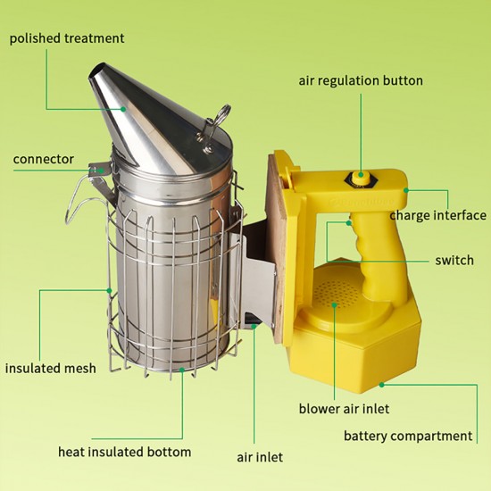 Hive Tools Stainless Steel Electric Beehive Bee Smoker Beekeeping Equipment
