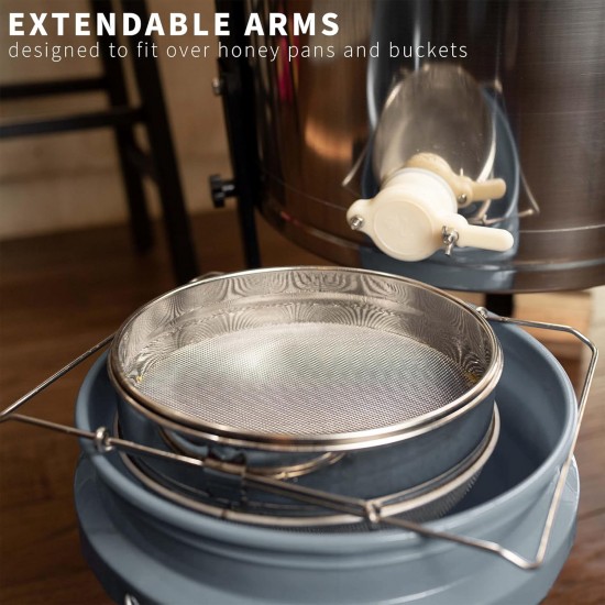 Honey Strainer Stainless Steel Honey Filter Double Sieve Honey Debris Strainer Honey Extractor Equipment