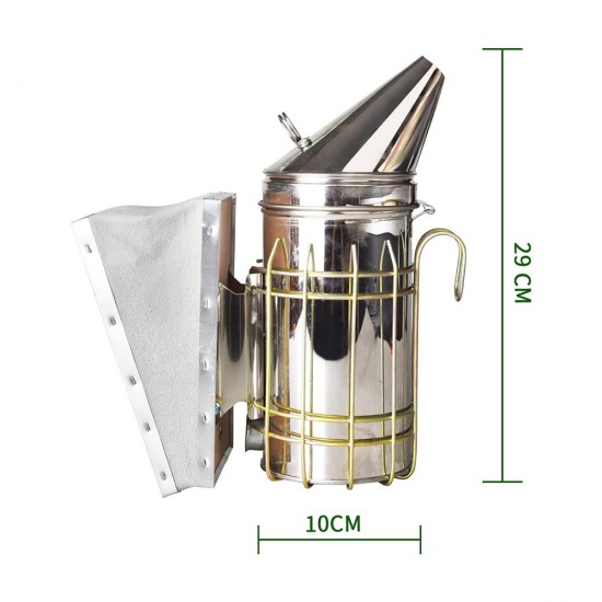 Stainless Steel Bee Hive Smoker with Heat Shield, Beekeeping Equipment,Beekeeping Supplie for Beekeeper
