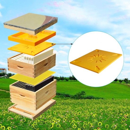 Beehive Inner Cover Multifunction 10 Frame Langstroth Bee hive Box Inner Cover for Beekeeping(51cm*41cm)