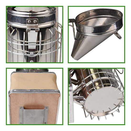 Hive Tools Stainless Steel Benefitbee Honey Keeper Bee Hive Smoker Leather Bee Smoker