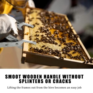 Stainless Steel Beekeeping Frame Gripper, Holder and Lifter Tool with Wooden Handle for Beekeeeper Stainless Steel Beekeeping Frame Gripper, Holder and Lifter Tool with Wooden Handle for Beekeeeper