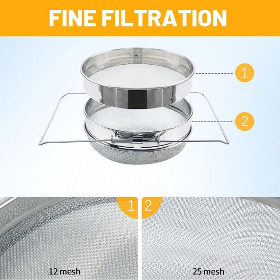 Agricultural beekeeping harvesting honey tools Stainless steel double strainer