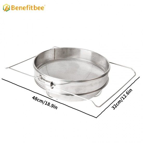 Honey Strainer Stainless Steel Honey Filter Double Sieve Honey Debris Strainer Honey Extractor Equipment