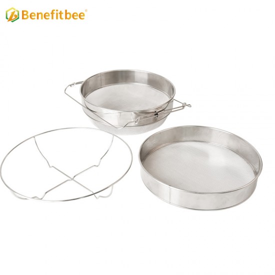 Honey Strainer Stainless Steel Honey Filter Double Sieve Honey Debris Strainer Honey Extractor Equipment