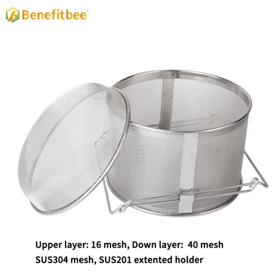 Golden Palace Honey Strainer, Stainless Steel Honey Strainer, Double Sieve, Beekeeping Supplies, Food Grade 304 Stainless Steel Sieve